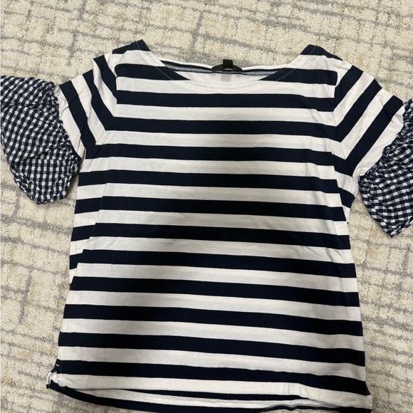 Navy and White Striped Women's Top - Picture 2 of 3